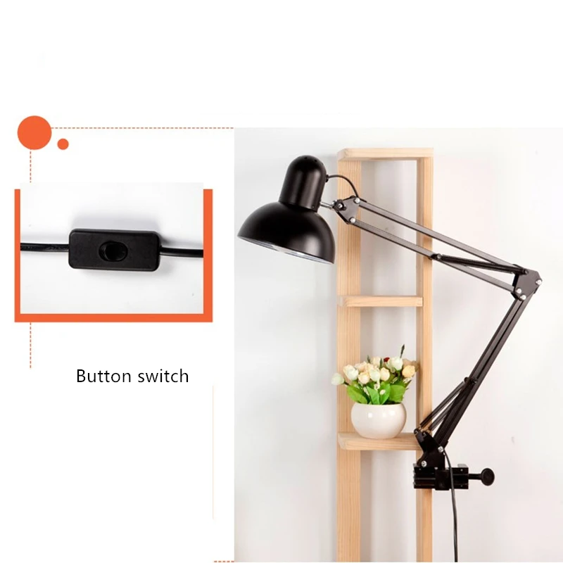 Винтажная настольная лампа с зажимом для кабинета складные офисные светильники