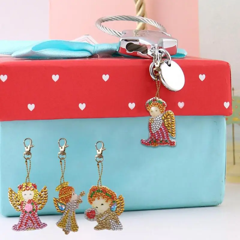 4/5 шт DIY Полный специальное Форма дрель бриллиант картина мультфильм брелок Хэллоуин Для женщин сумка подвесной орнамент ювелирный ключ кольца