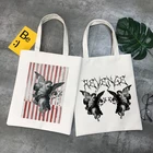 Сумка для покупок с принтом Темных Ангелов, готические сумки-шопперы, Женская Холщовая Сумка через плечо, вместительная многоразовая сумка-тоут, Ecobag