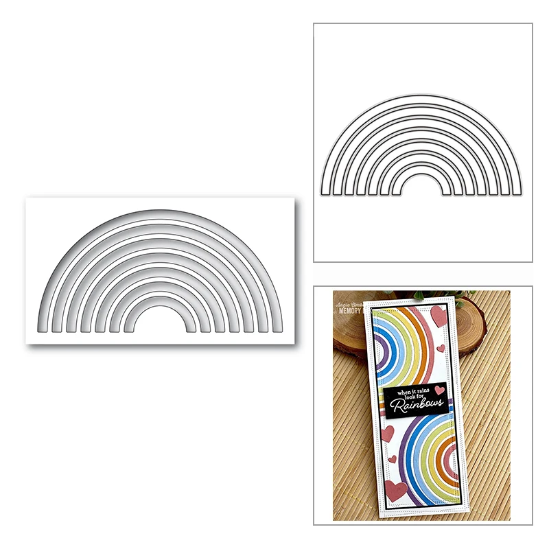 

Новинка 2021 арочные радужные коллажи металлические Вырубные штампы для «сделай сам» Скрапбукинг и изготовление карт декоративное тиснение ...