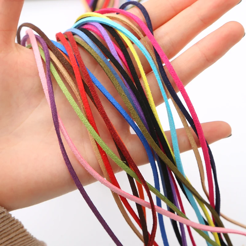 4M Micro-Fiber 3mm Flat Faxu Leather Lace Beading Thread Faux Suede Cord String Velvet DIY Jewelry Findings Supplies | Украшения и
