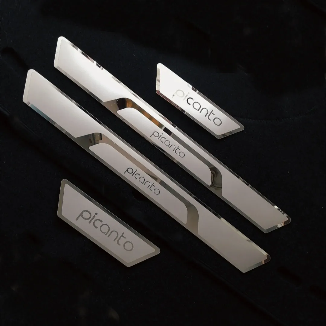 

Автомобильные аксессуары для Kia Picanto 2015- 2021, защитные наклейки из нержавеющей стали на порог автомобильной педали, 4 шт.