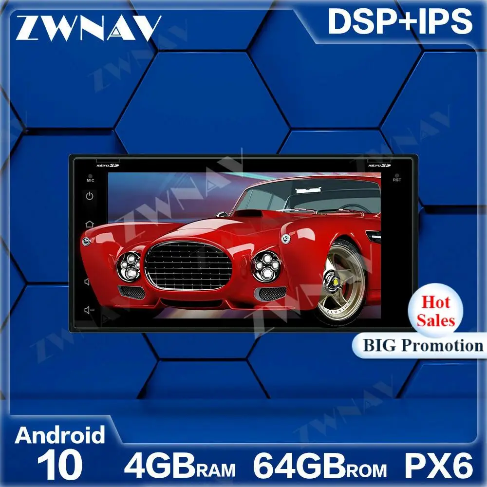Автомобильный мультимедийный плеер PX6 4 + 64 ГБ Android 10 для Nissa Universal Micra 2010 2015 Navi Radio navi