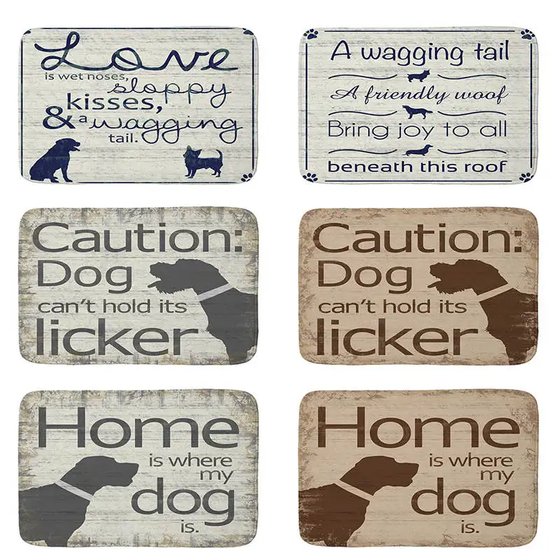 

HOME DOG letters printed Flannel Floor Mat Anti-Slip Tapete Floor Mats Kitchen Doormat welcome mats for front door