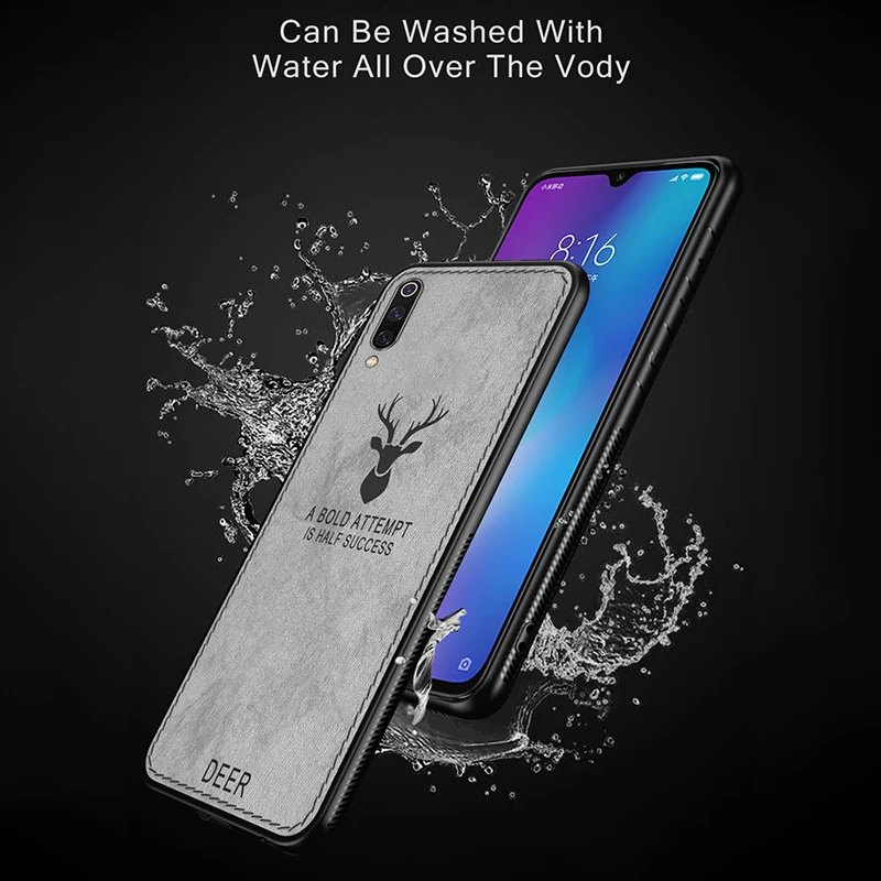 Rugged Case for Xiaomi Mi 9 Soft Cloth Fabric Silicone Phone Cover For SE Mi9 M9 Full Protection |