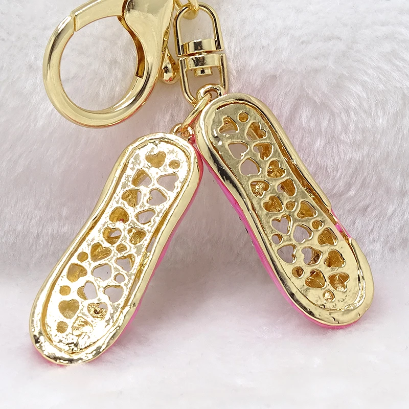 Модный брелок с привлекательным розовым жемчугом цепочка для ключей балетной