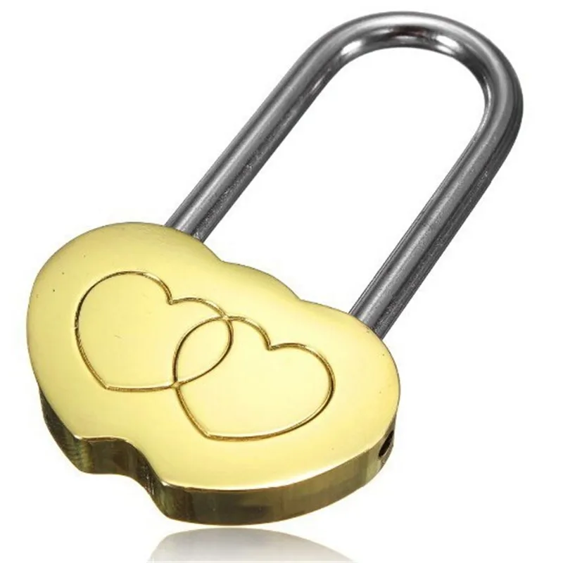 

1PC New Padlock Love Lock Engraved Double Heart Valentines Anniversary Day Gifts Couple Mini Lock for Eternal Love
