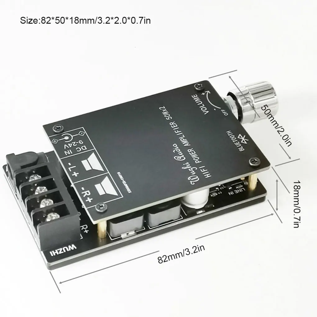 ZK-502L MINI Bluetooth 5 0 беспроводной аудио цифровой усилитель мощности стереоплата 50 Вт *