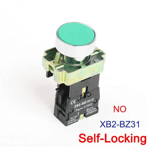 XB2-BZ42 BZ21 BZ51 BZ61 bz31самоблокирующийся плоский кнопочный переключатель NO/NC 22 мм - Цвет: XB2-BZ31