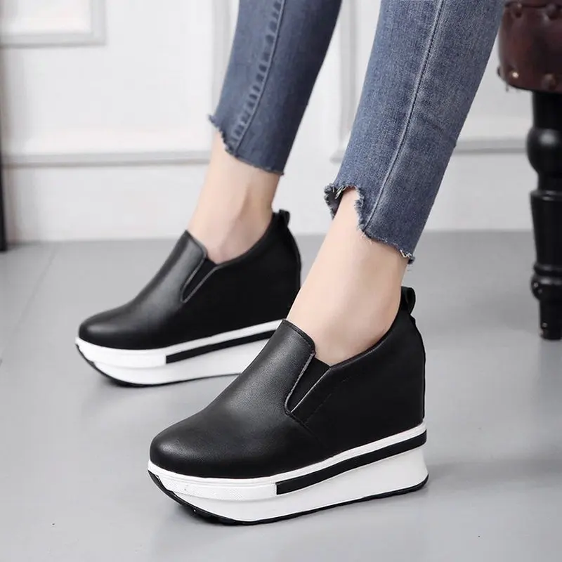 

Woman slip on Casual lazy Driving loafer Shoes tenis feminino Women Sneakers Wedges Platform Vulcanize Shoes A62-60 HF