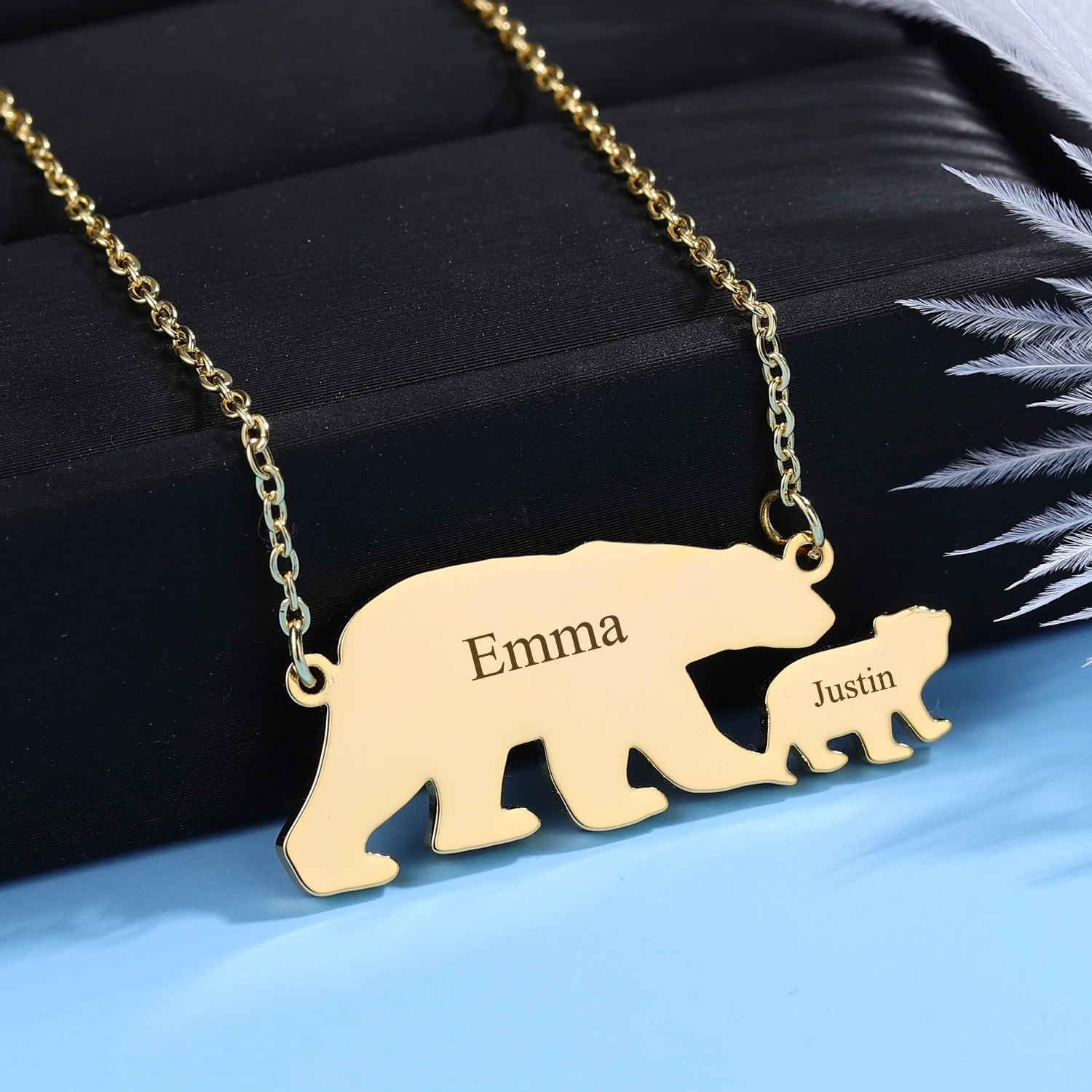 

Mother's Day Gift New Polar Bear Necklace Stainless Steel Polar Bear Pendant Necklace Polar Bear Jewellery Custom text