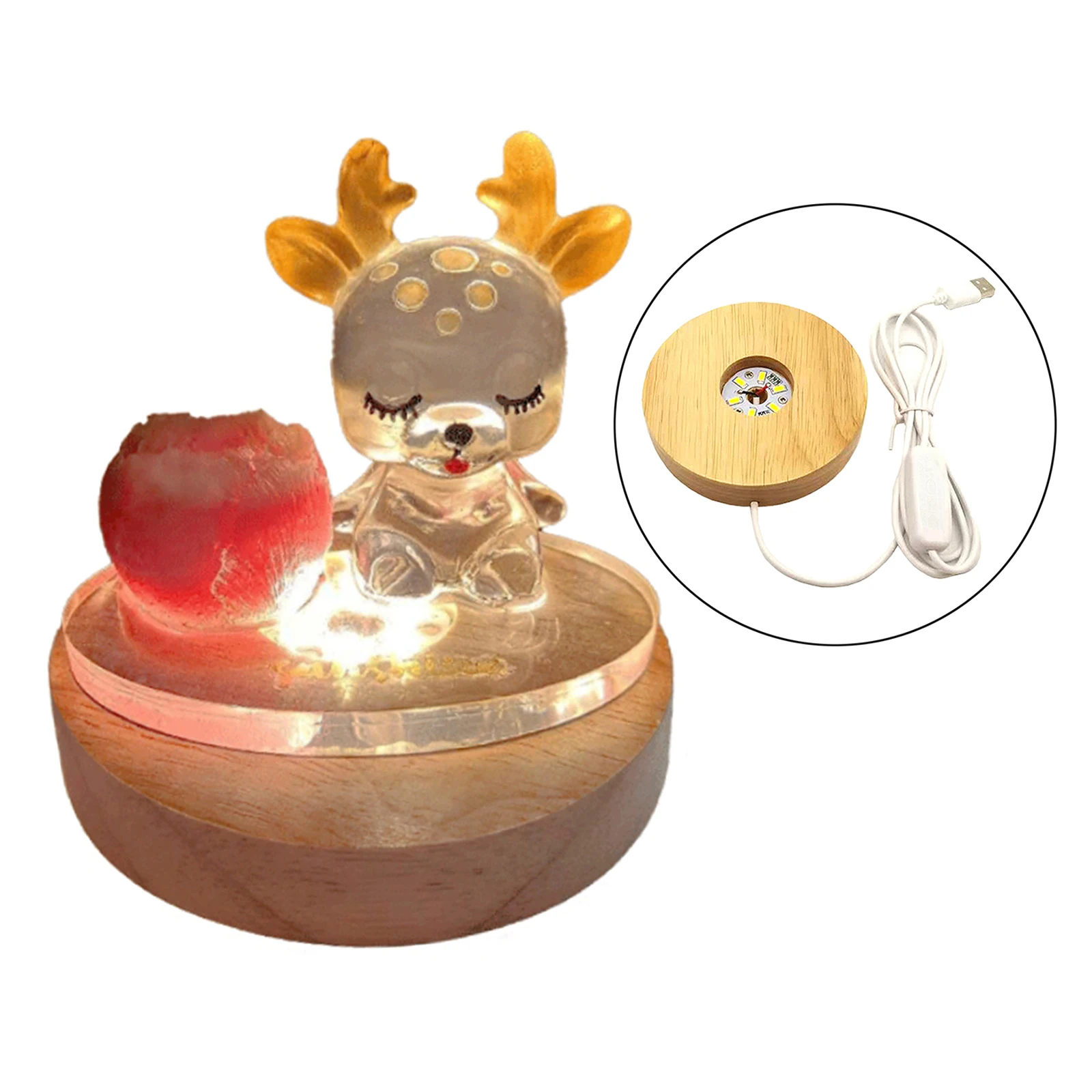 

Основание светодиодный лампы, 70 мм деревянное основание для подсветки, USB основание для лампы, подставка для 3D хрустального шара, ювелирного...