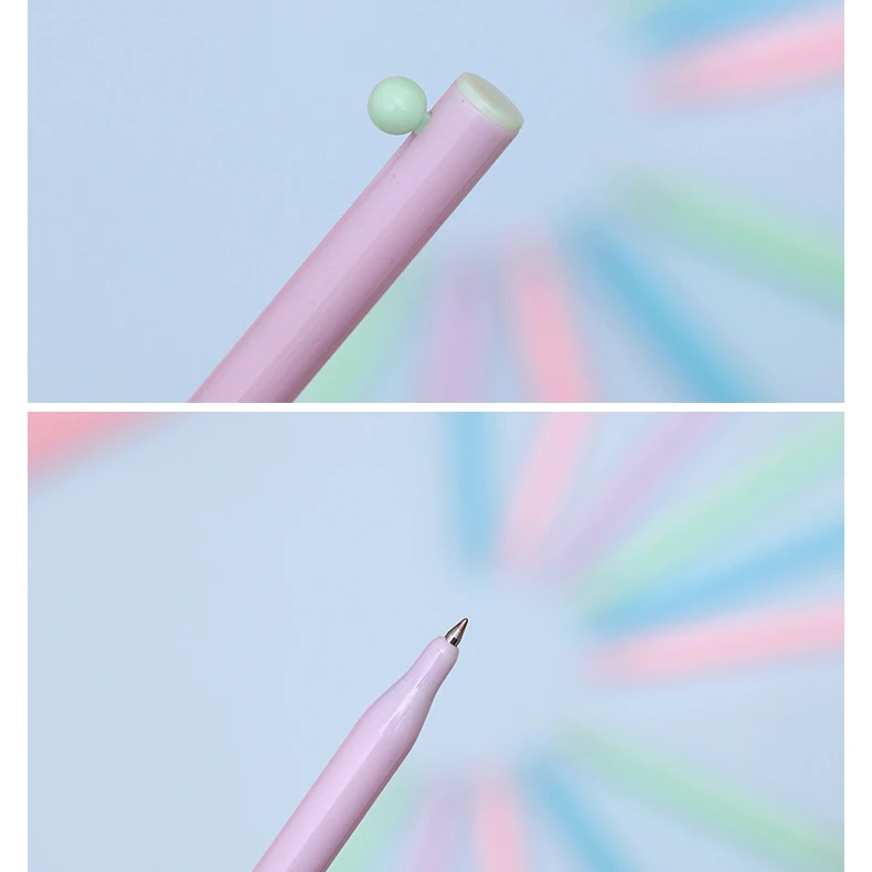 

8 Pcs Candy color body press gel pens 0.5mm Click type black blue ink pen Stationery Canetas escolar Office School supplies 0024