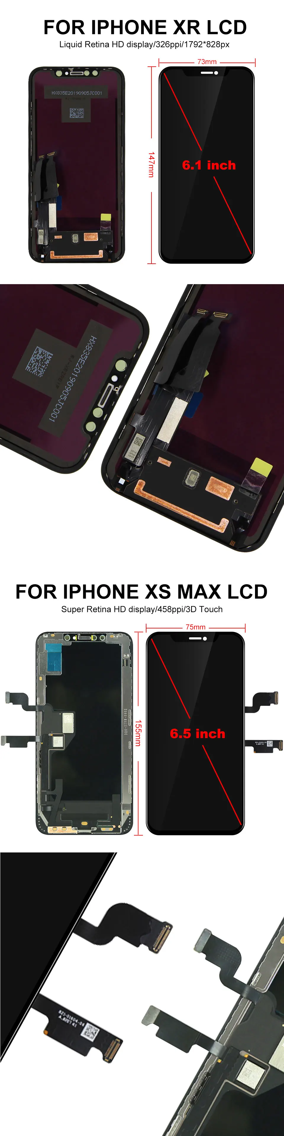 Класс AAA+++ для iPhone X XS XR XS MAX lcd с 3D сила кодирующий преобразователь сенсорного экрана в сборе для iPhone X ЖК-дисплей без битых пикселей