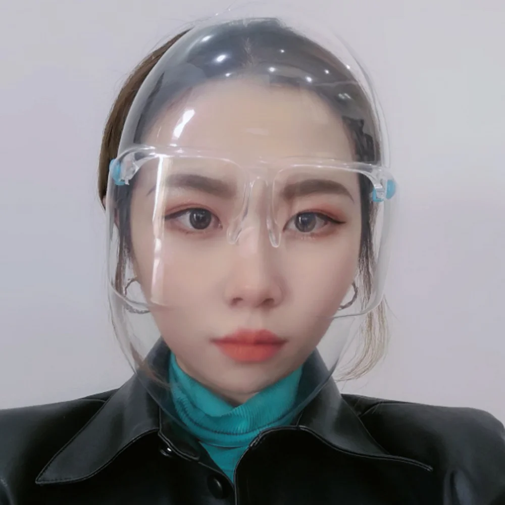 

5 pieces/set fashion brand one piece windproof transparent ladies sunglasses oversized anti-fog men's face mask glasses