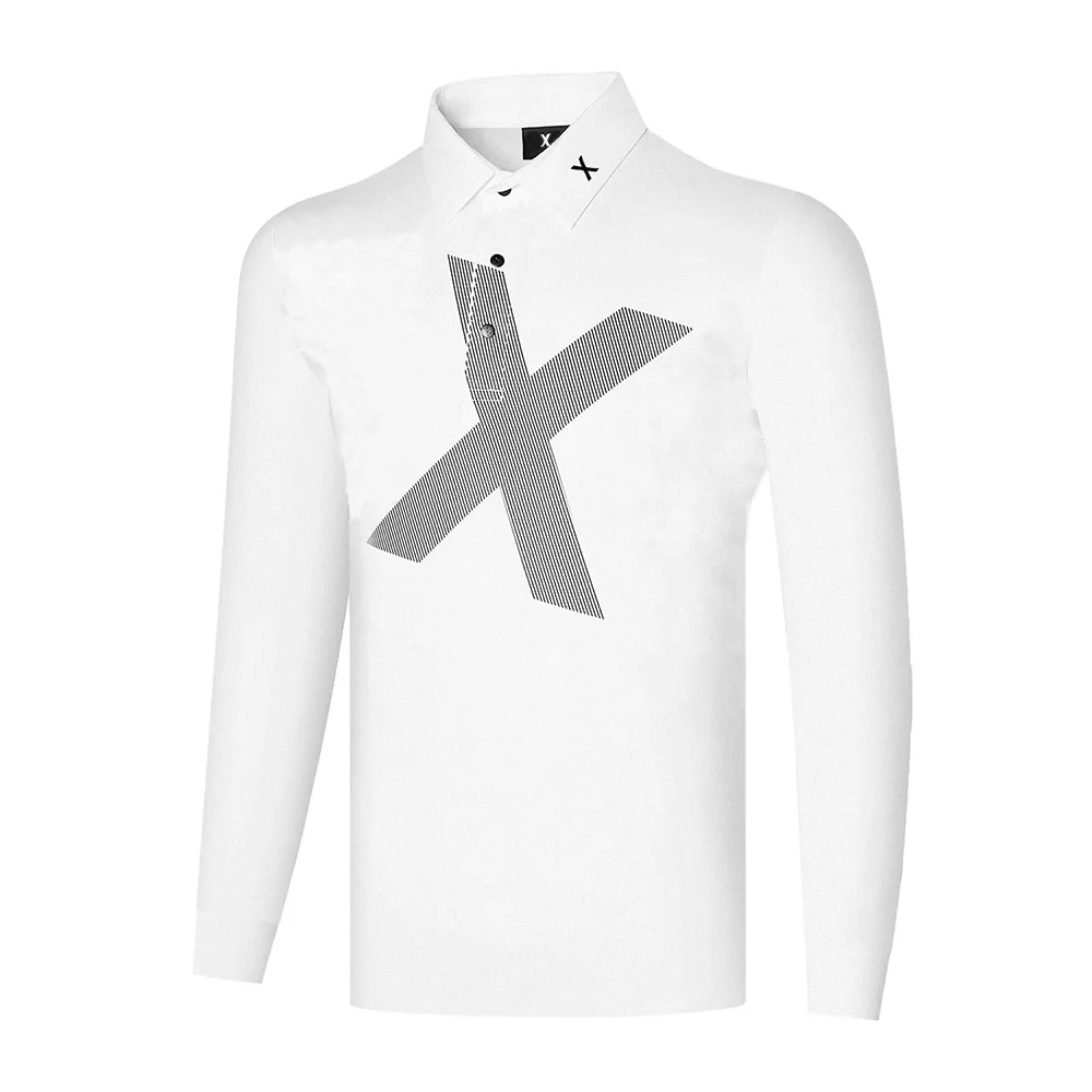 

Golf clothing men's long-sleeved T-shirt sports quick-drying breathable loose POLO shirt T-shirt lapel ball clothes printing