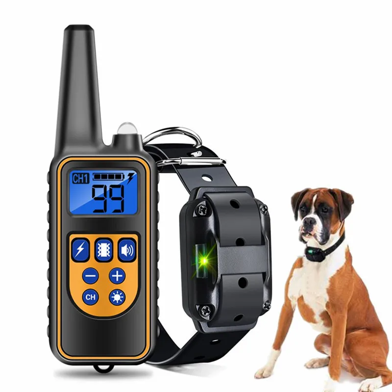 

Electric Dog Training Collar Waterproof Rechargeable Remote Control Pet with LCD Display for All Size Bark-stop Collars