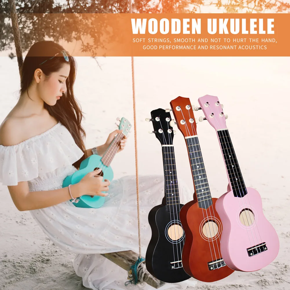 

21 inch Basswood Ukulele Kids Musical Instrument 4 Strings Hawaii Guitar Soprano Sapele Musical Instruments Family Entertainment