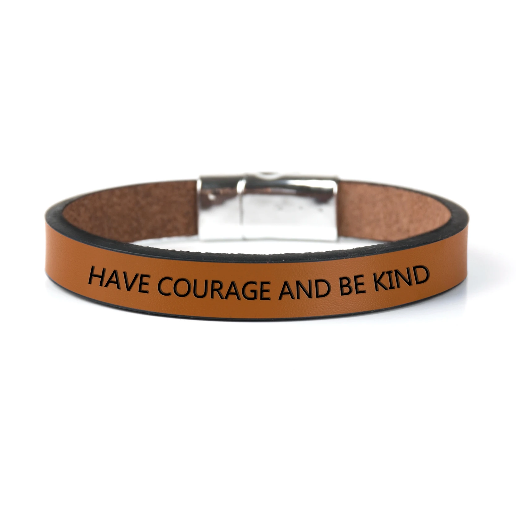 Иметь смелость и быть добрыми буквами браслет на магнитной застежке кожаные
