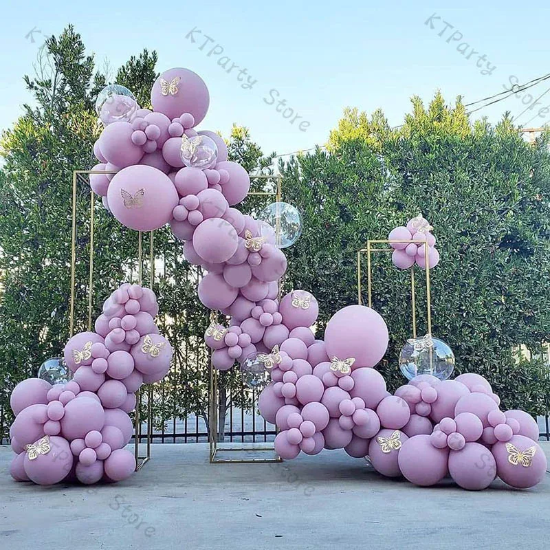 Kit de arco de guirnalda de Globos morados de Macaron, 152 piezas, decoraci&oacute;n de boda 3D, Globos de mariposa, Baby Shower, decoraci&oacute;n de fiesta de cumplea&ntilde;os-0