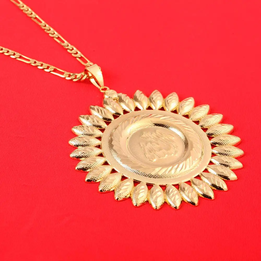 Allah цветок подвеска золотого цвета Мохаммед мусульманские украшения арабский