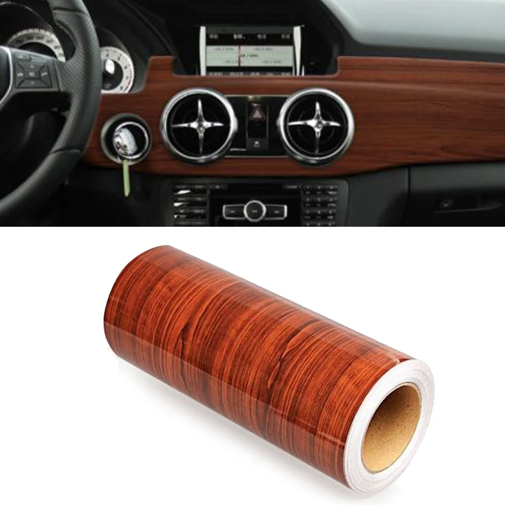 

1M Car Sticker Film Interior Wood Grain Wrap Decal High Glossy Moisture proof