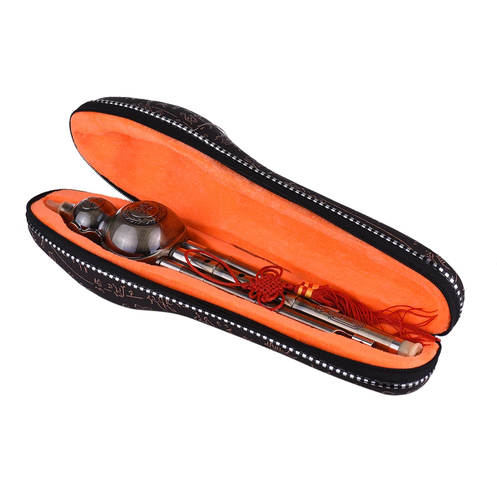 Chinese Traditional Hulusi Bamboo C Key Flute Woodwind Instrument Gourd Cucurbit Ethnic Aluminum Material Copper Plated | Спорт и
