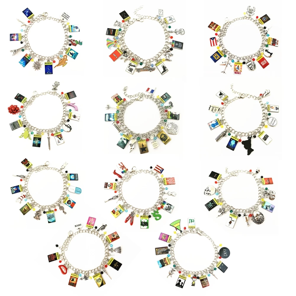 Музыкальный браслет с шармами Бродвей Русалка король Доктор Сейн Фантом Оперы