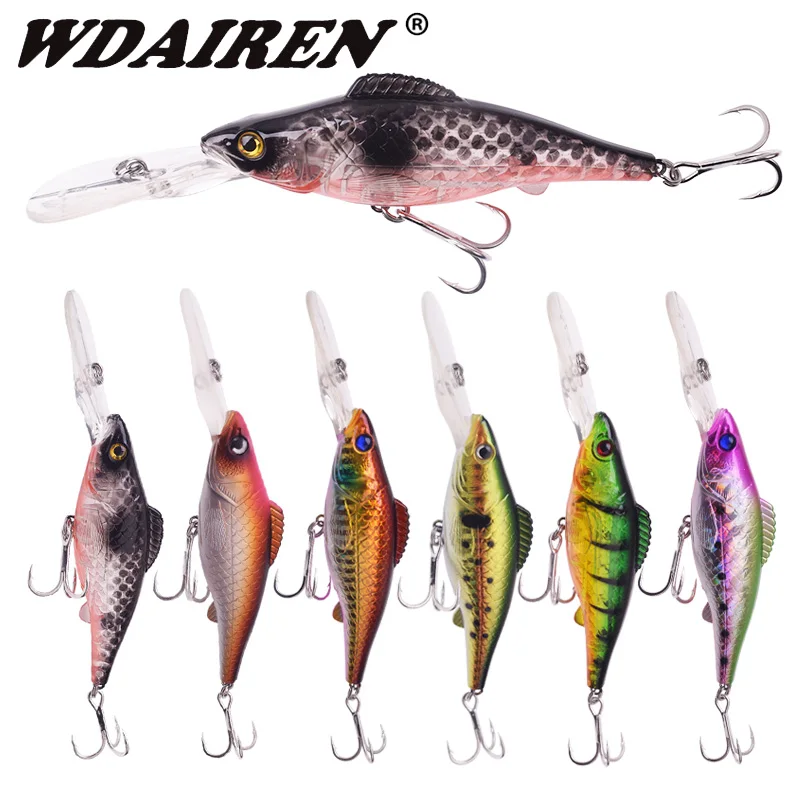 1PCS Deep Dive Wobblers Minnow Fishing Lures 12.5cm 15g Artificial Hard Bait Sea Trolling Tackle for Bass Pike Carp Crank Pesca
