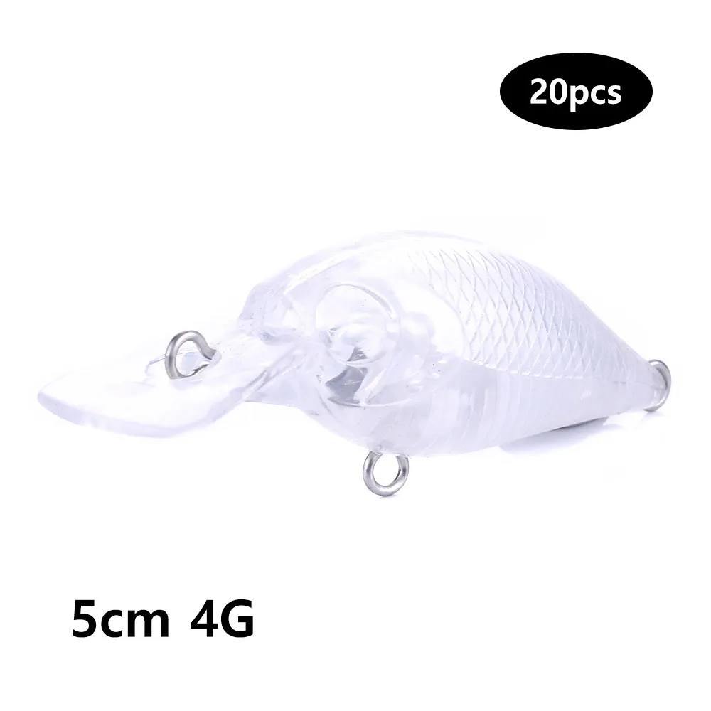 20 шт. неокрашенные мини-приманки 5 см 4 г | Спорт и развлечения