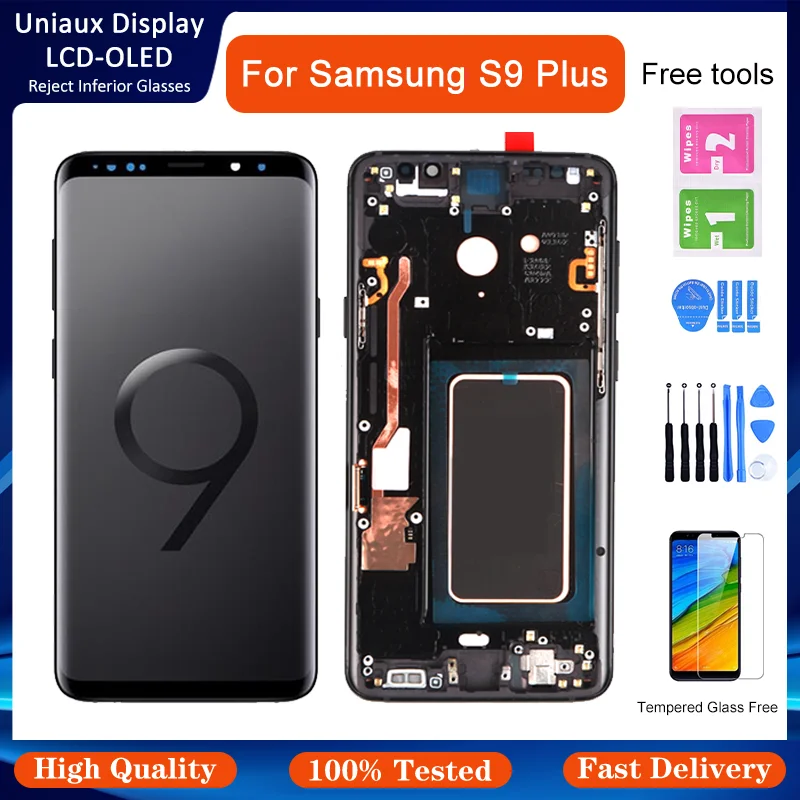 

100% Original Super AMOLED Display for SAMSUNG Galaxy S9 plus LCD Display Touch Screen Digitizer S9 Plus G965 G965f Repair Parts