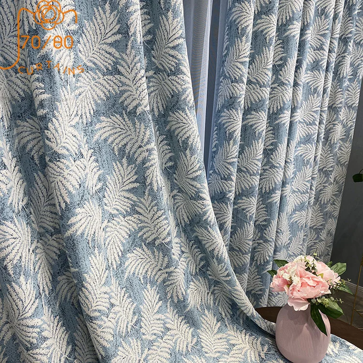 American Light Luxury Jacquard Thickened Blackout Curtains for Living Room Bedroom Balcony Curtains Customized Products