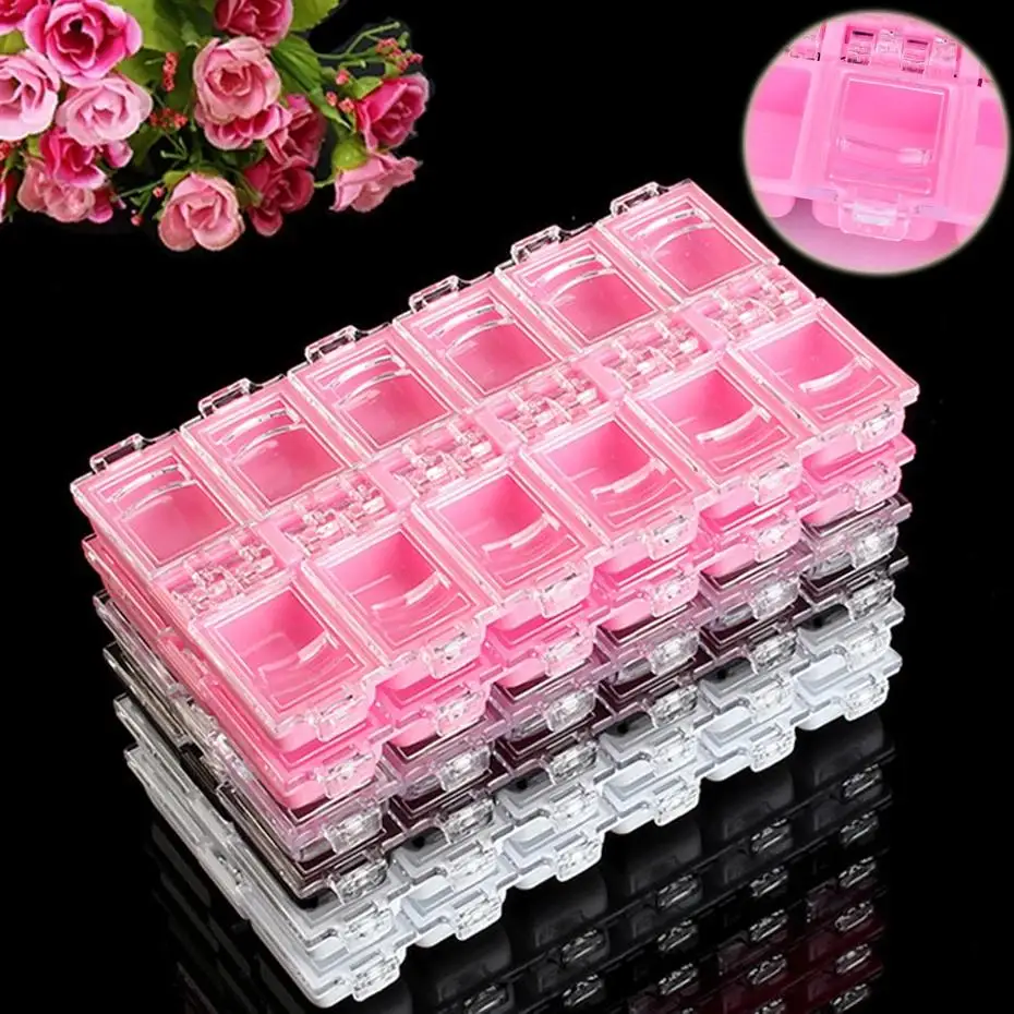 

12 Сетки DIY алмазная живопись инструменты для ногтей ювелирные украшения для хранения коробка Алмазная вышивка аксессуары Органайзер Чехол ...