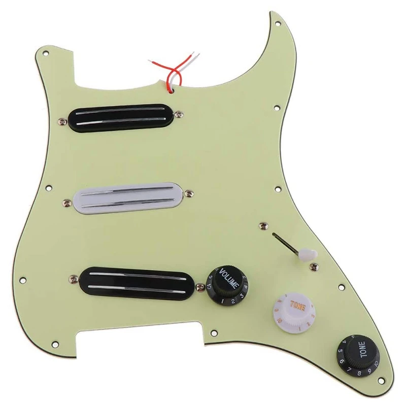 

SSS 11 Hole Strat Electric Guitar Loaded Pickguard Prewired Scratch Plate with 3 Dual Rail Humbucker Pickup