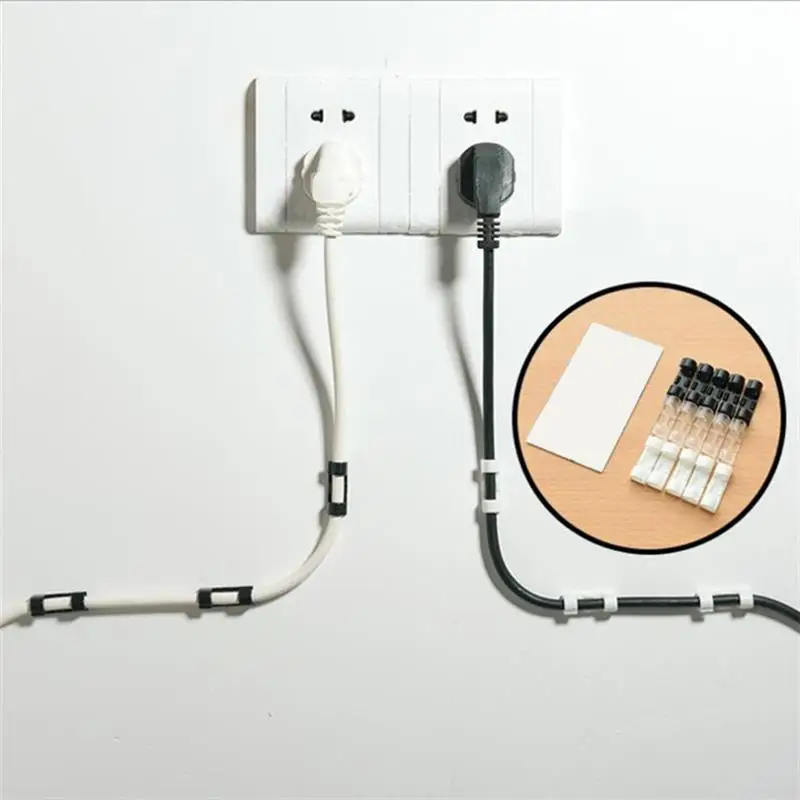 

20pcs Cable Organizer Winder Self-adhesive Cord Desk Wire Earphone Line Tie Fixer Car Wall Cable Management Tools