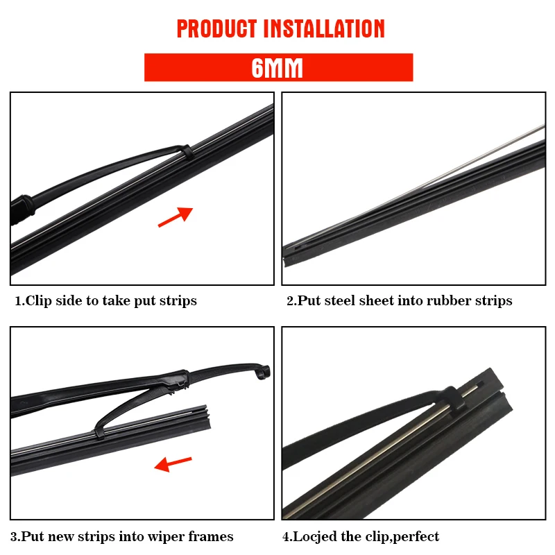 Сменные вставки для щетки стеклоочистителя автомобиля Резиновая лента лобового