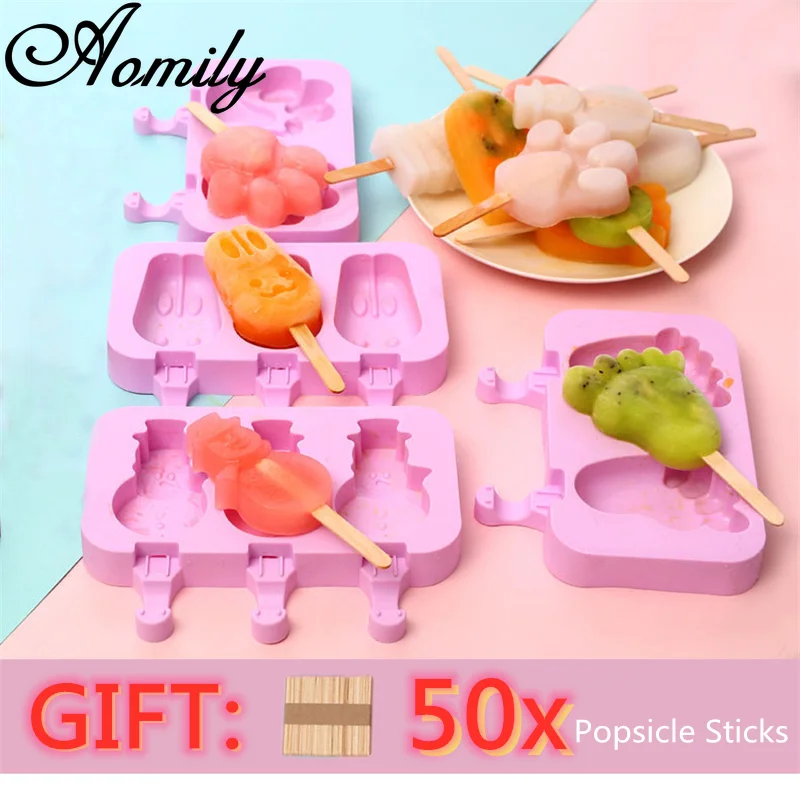 

Amoliy силиконовая форма для мороженого с 50 шт. палочек для мороженого Форма для мороженого инструменты для украшения тортов