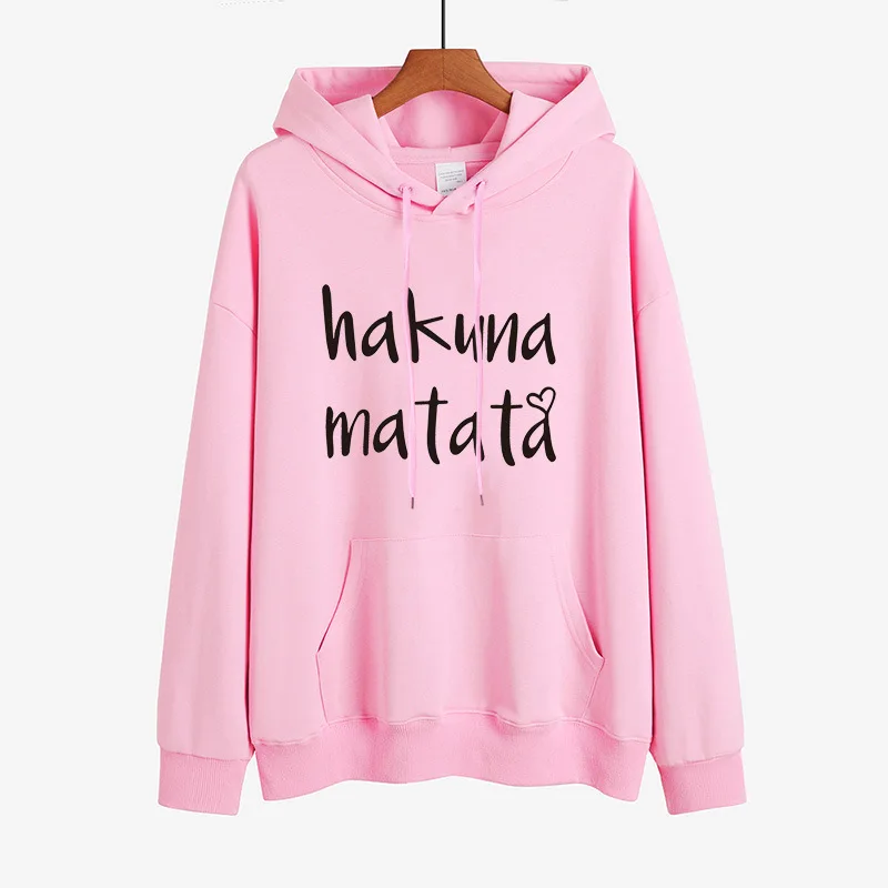 Печатные Акуна Матата Женская толстовка с капюшоном и длинными рукавами