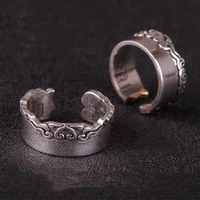 925 pure silver personality six character true character ring men retro xiangyun index finger ring pure silver party gift xjf033