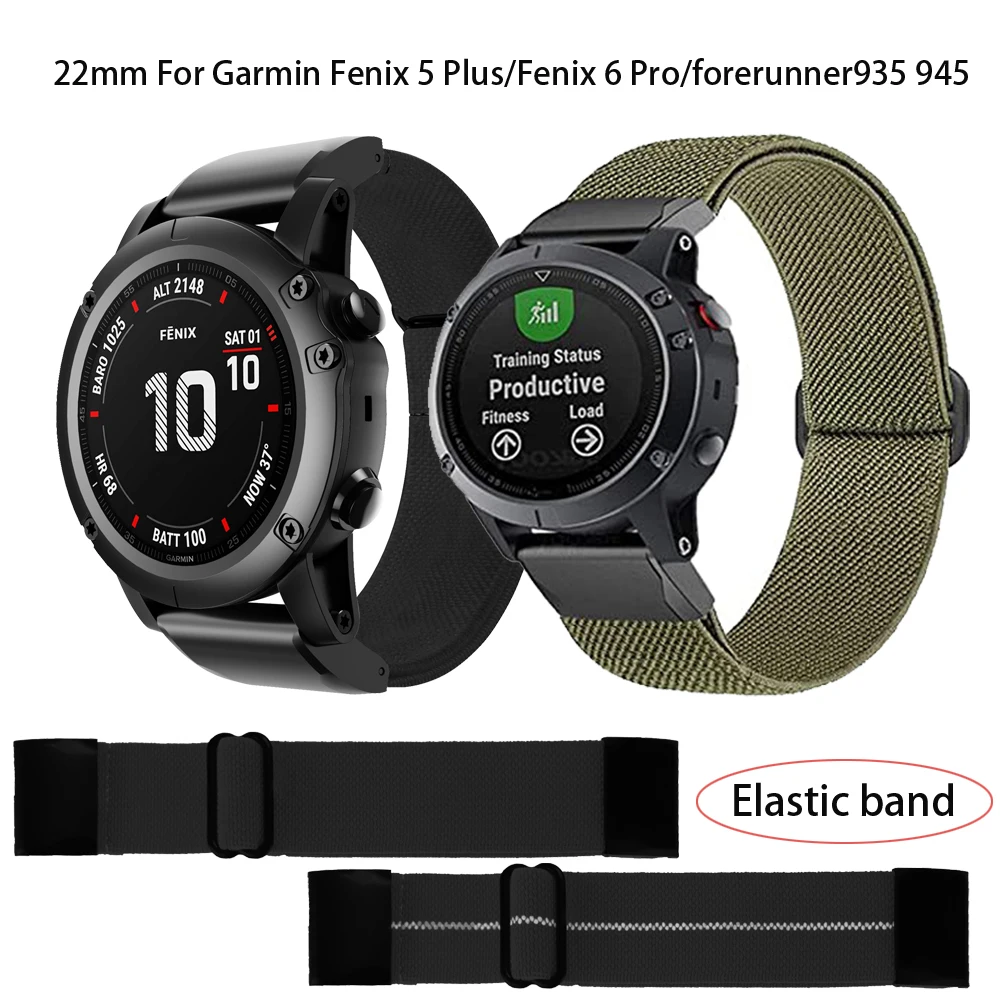 New Smart Elastic Band Nylon Replacement Strap For Garmin Fenix 6 6Pro 5 5 Plus Forerunner 935 945/ Wristband 22mm Approach S60