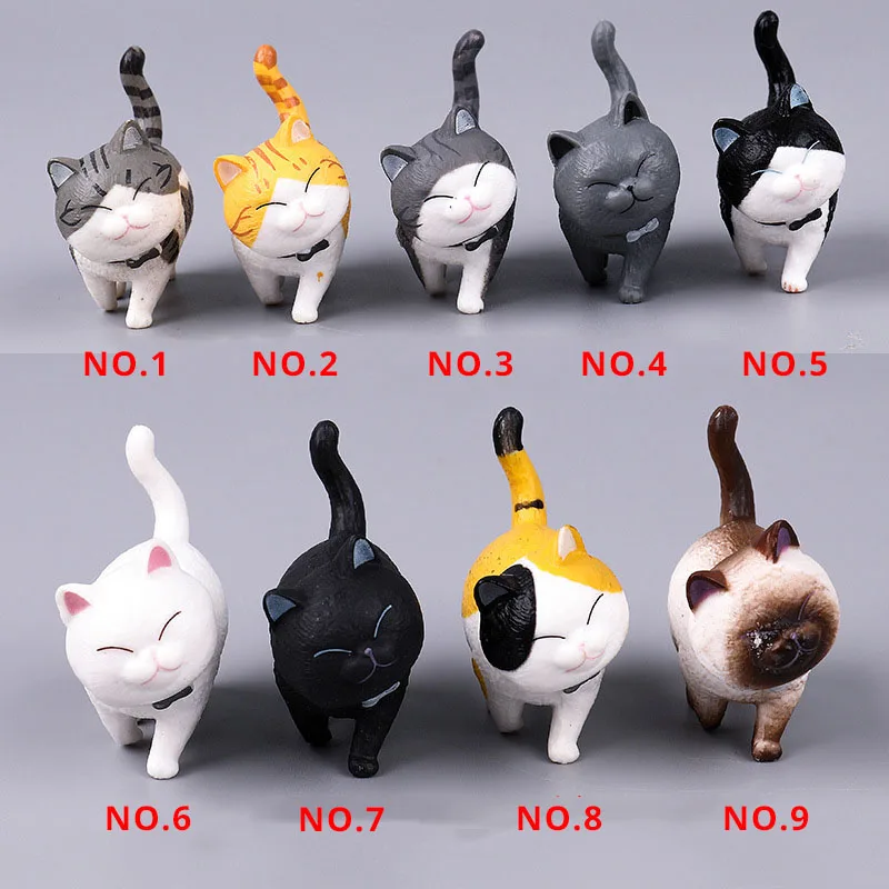 Игрушечная фигурка кошки 9 шт. миниатюрный реалистичный котенок украшение