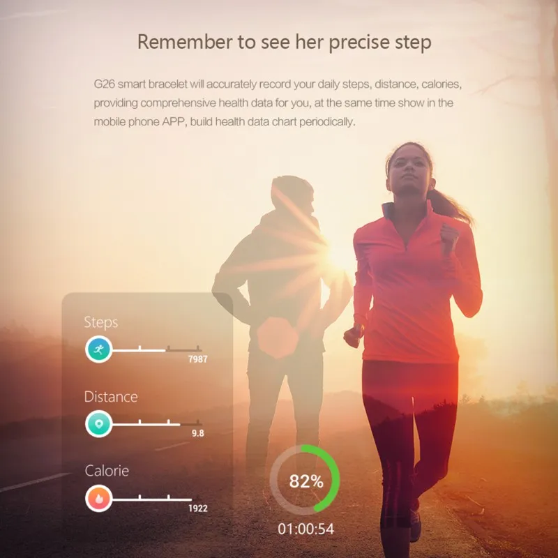 IP67 Водонепроницаемый Многофункциональный спортивный режим G26 умный Браслет 2019