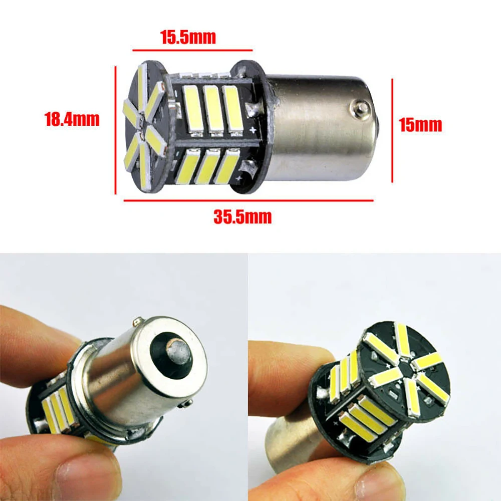 

For 2Pcs1156 BA15S P21W S25 21SMD Car Led Tail Bulb Lamp Light Turn Signal Light Brake Rear Indicator Lamp Trunk Light Red White