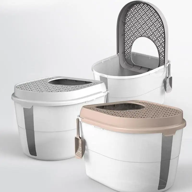 Закрытый дезодорирующий сверхбольшой туалет для кошек с мекко гнездом