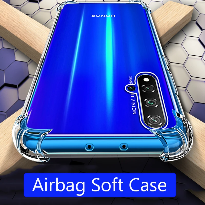 Мягкий ТПУ Прозрачный чехол для huawei Honor 20 Pro mate 30 Pro 8S 8C Y5 Y6Pro Y7 Y9 Prime P30 антидетонационный с предохранительными подушками противоударный чехол