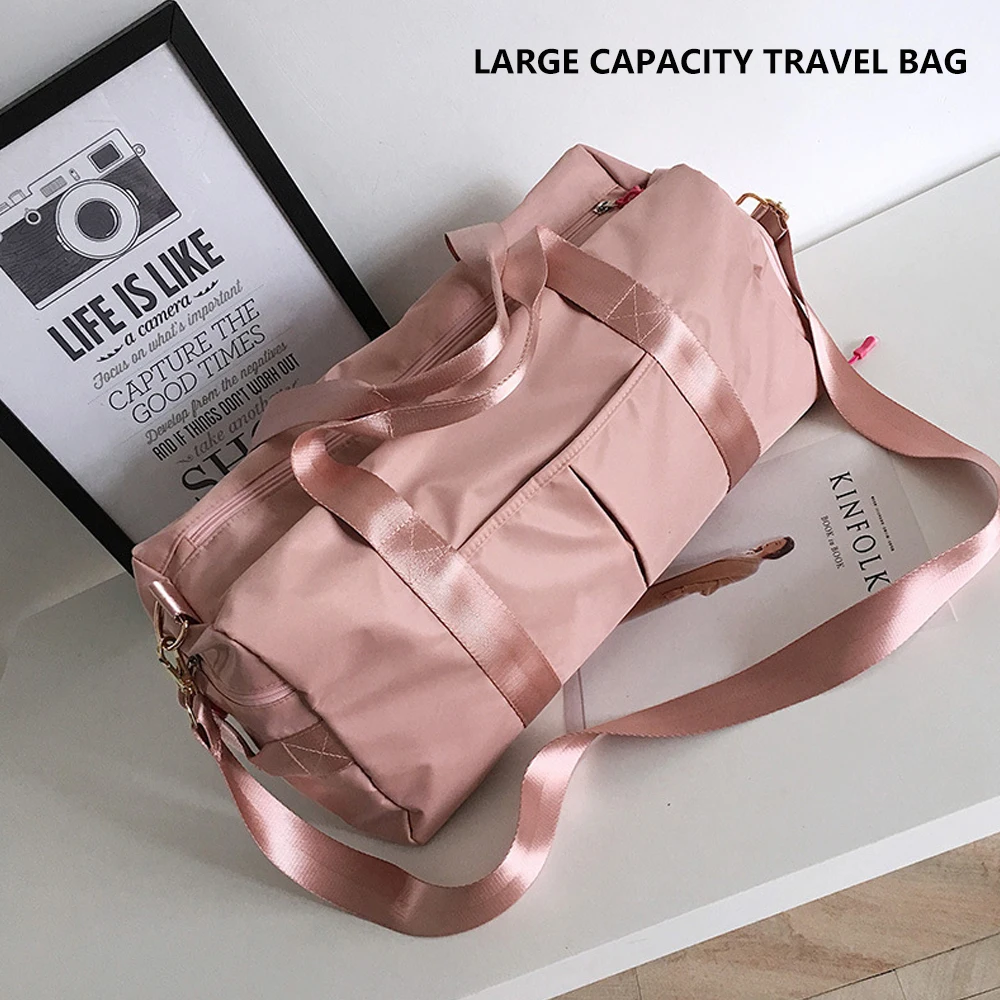 

Outdoor Waterproof Nylon Sports Gym Bags Men Women Training Fitness Travel Handbag Yoga Mat Sport Bag With Shoes Compartment