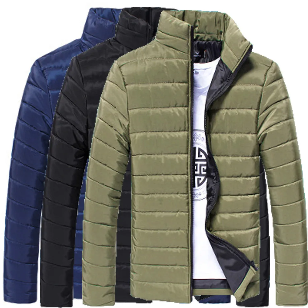 

Men's Winter Coat Cotton Solid Color Windproof And Breathable Vertical Zipper Warm Winter Thick Coat Jacket Men's Coat