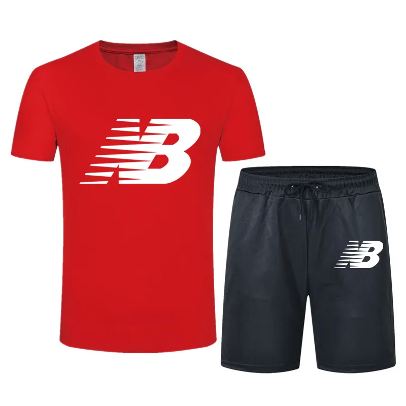

2021 Latest Brand Summer Men's Short Sleeve + Shorts Two-piece Casual Men's Sports Suit Men's And Women's T-shirt Suit