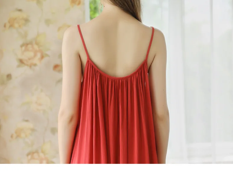 

Spring and Summer Women's Nightdress Suspenders Simple Nightwear Loose Large Size Home Service Sleep Tops Sexy Sleepwear Women