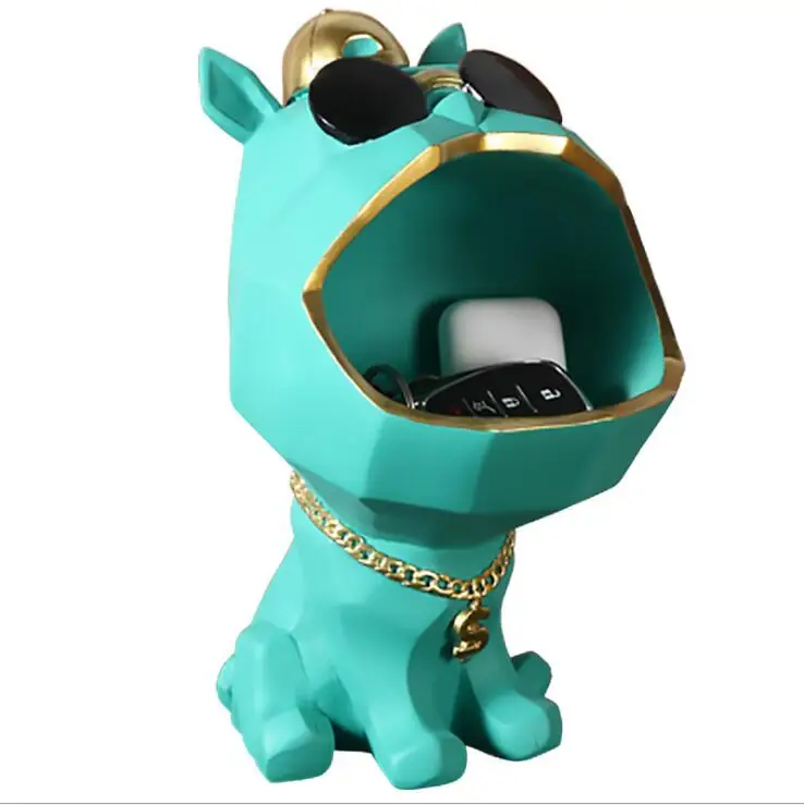 

Nordic Big Mouth Dog Key Storage Box Resin Ornaments Entrance Coffee Table Figurines Decoration Home Livingroom Sculpture Crafts